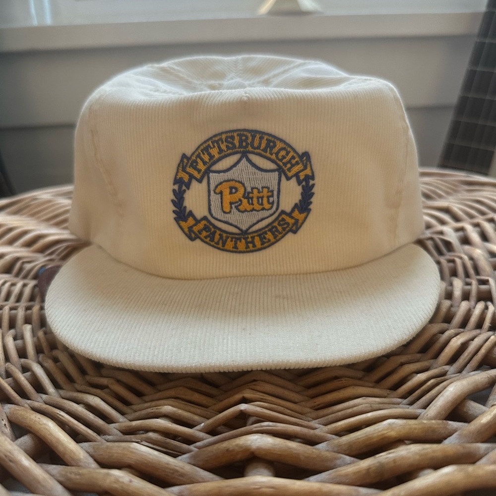 RARE VINTAGE CORDUROY PITT PANTHERS TRUCKER HAT